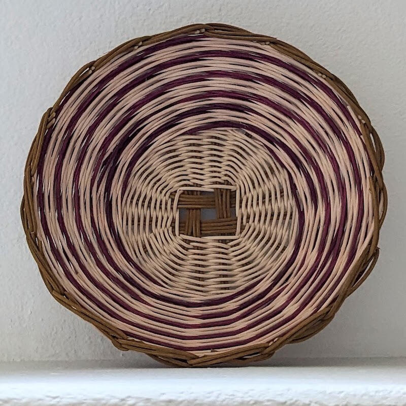 cochineal dyed basket